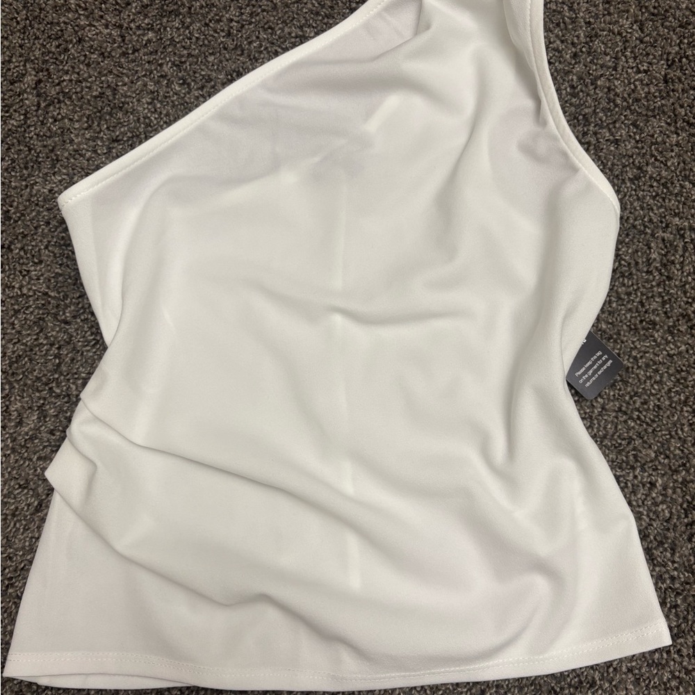 Elegant White One-Shoulder Top